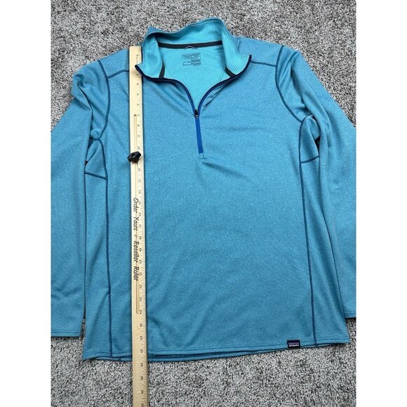 Patagonia Capilene Midweight 1/4 Zip Baselayer Men’s Large Blue Polartec - Picture 1 of 11